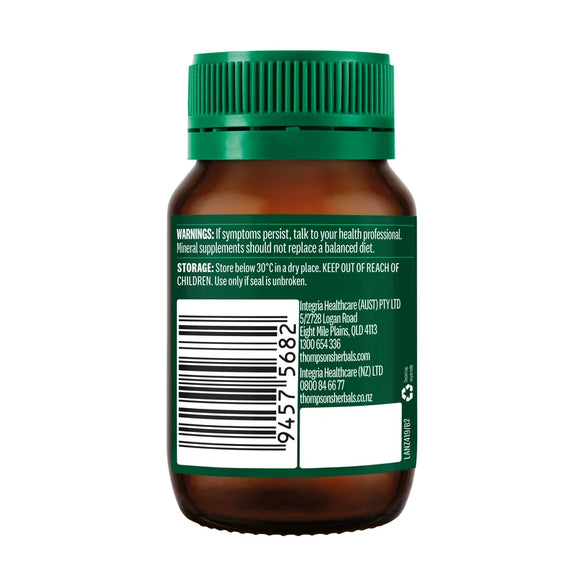 Thompson’s Organic Zinc storage and warning information