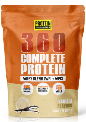 NEW Protein Supplies Australia 360Whey Vanilla Bean WPI+WPC Combo 500g