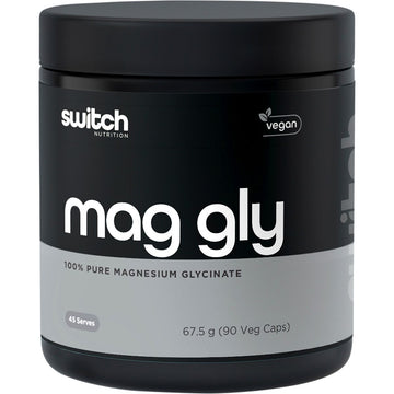 SWITCH NUTRITION Mag Gly 100% Pure Magnesium Glycinate 90 Caps
