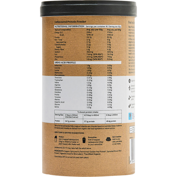 Amazonia Raw Protein Isolate Natural Unflavoured 500g