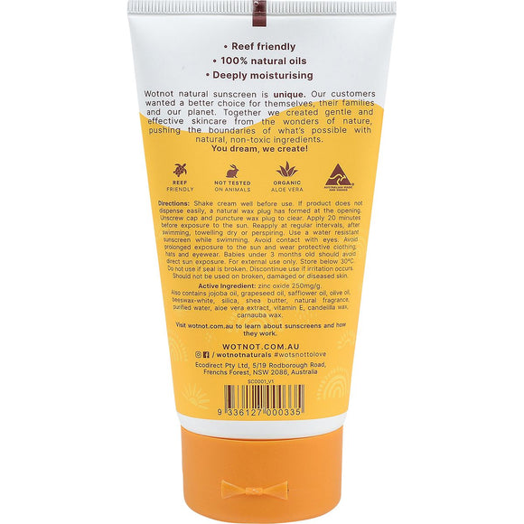 Wotnot Naturals Natural Sunscreen SPF 30 Sensitive Skin 150g