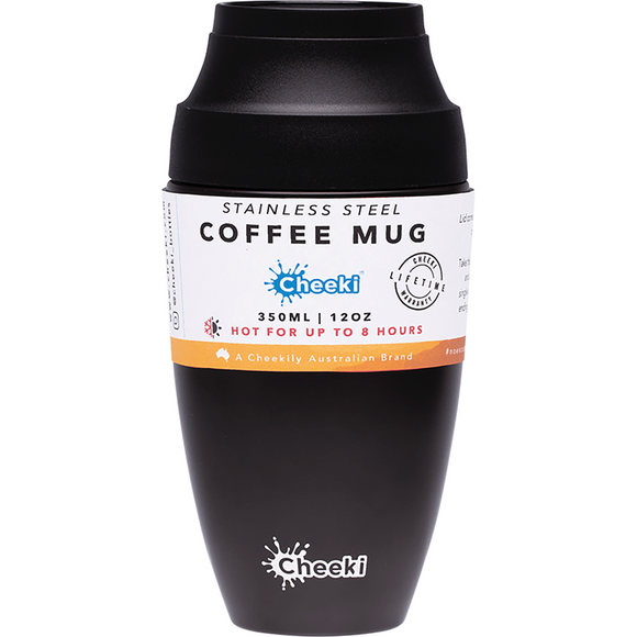 Cheeki Stainless Steel Coffee Mug Black 350ml