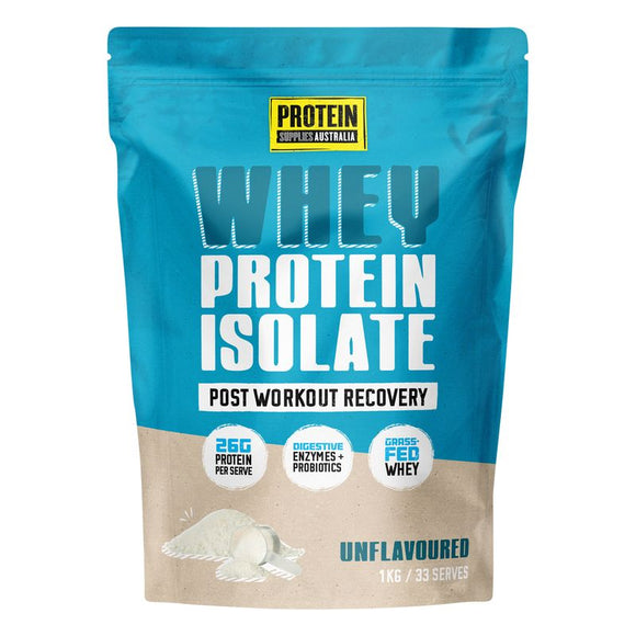 Protein Supplies Australia WPI Whey Protein Isolate Unflavoured 1kg - front