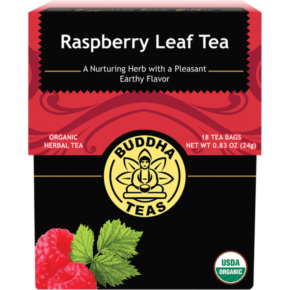 Buddha Teas Organic Raspberry Leaf Herbal Tea 18 Tea Bags