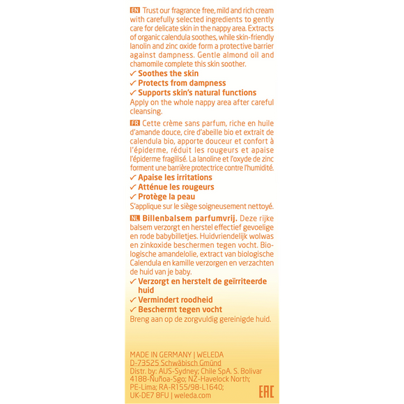 Weleda Baby Calendula Nappy Change Cream Fragrance Free 75ml
