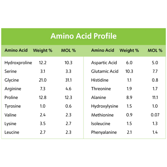 Gelatin Health Amino Acid Profile