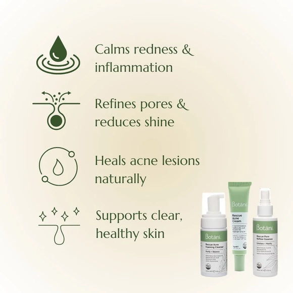 Botani Rescue Acne Trio Pack three-step acne skincare routine