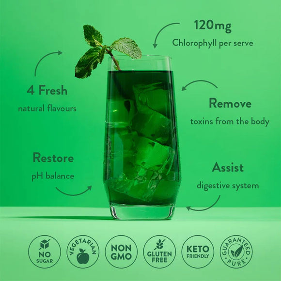 Natures Sunshine Extra Strength Chlorophyll Detoxifying Stick Packs Sweet Melon 30 Pack