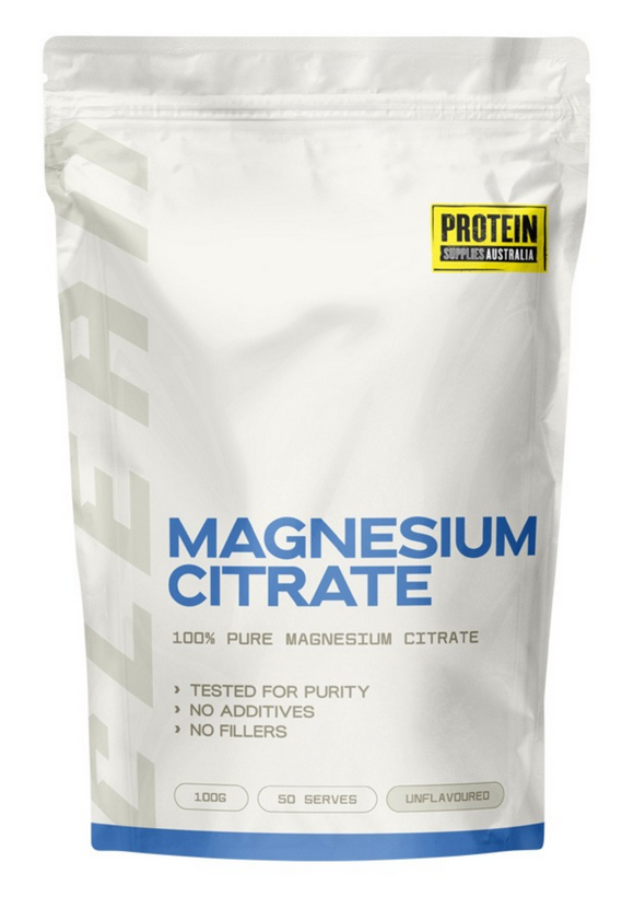 Protein Supplies Australia Clean Magnesium Citrate 100g front of pouch