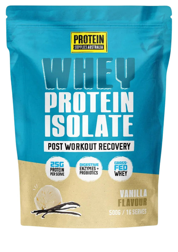 Protein Supplies Australia WPI Whey Protein Isolate Vanilla 500g