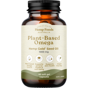 Hemp Foods Australia Plant-Based Omega Hemp Gold® Seed Oil 1000mg 60 Caps