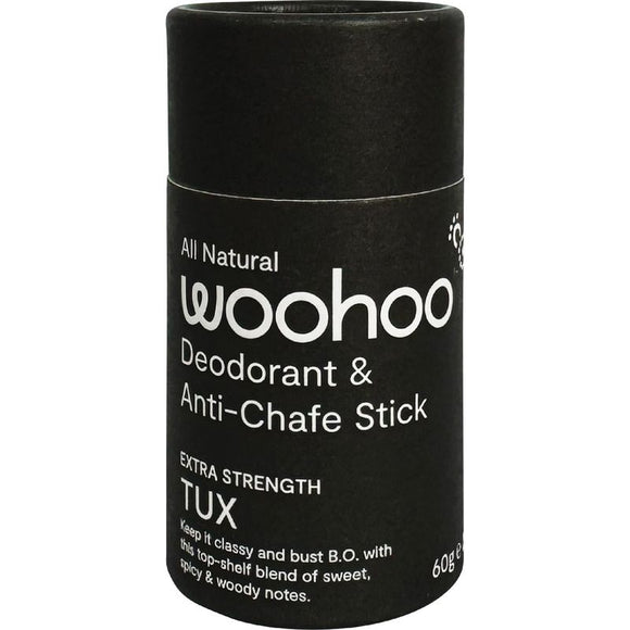 Woohoo All Natural Deodorant & Anti-Chafe Stick - TUX Extra Strength 60g