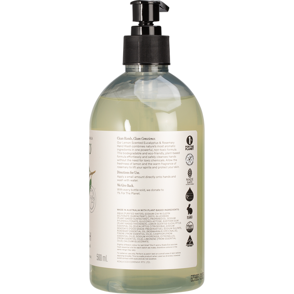 Koala Eco Natural Hand Wash Lemon Scented Eucalyptus & Rosemary 500ml