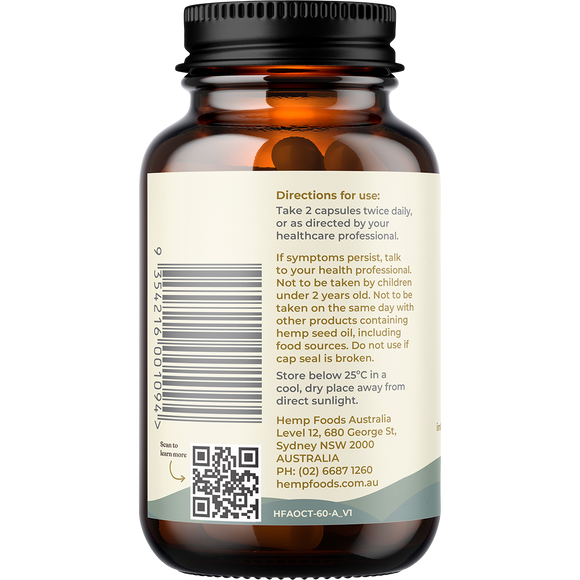 Hemp Foods Australia Pain Relief Hemp Gold® Seed Oil Turmeric Curcumin & Black Pepper 60 Caps