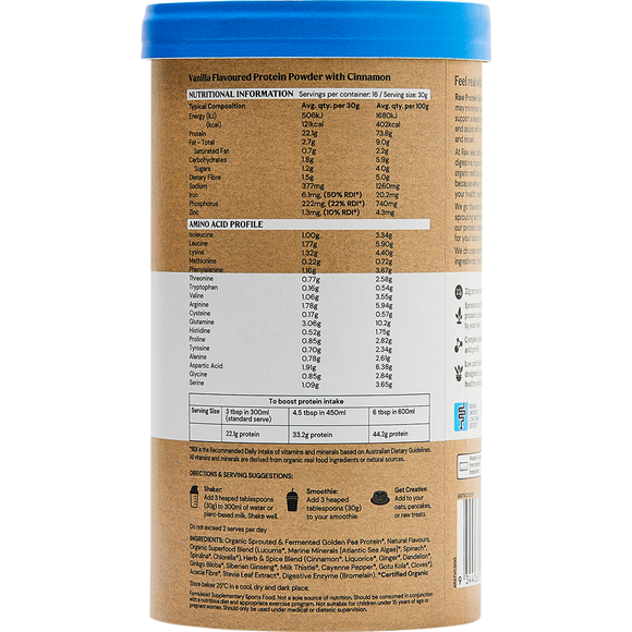 Amazonia Raw Protein Slim & Tone Vanilla Cinnamon 500g