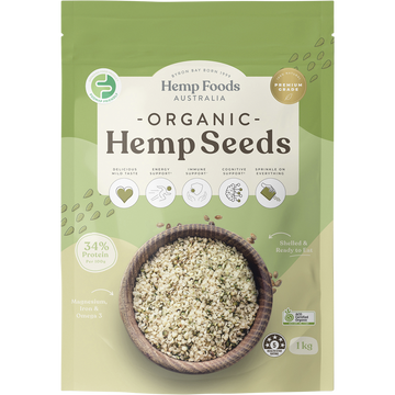 Hemp Foods Australia Organic Hemp Seeds Hulled 1kg