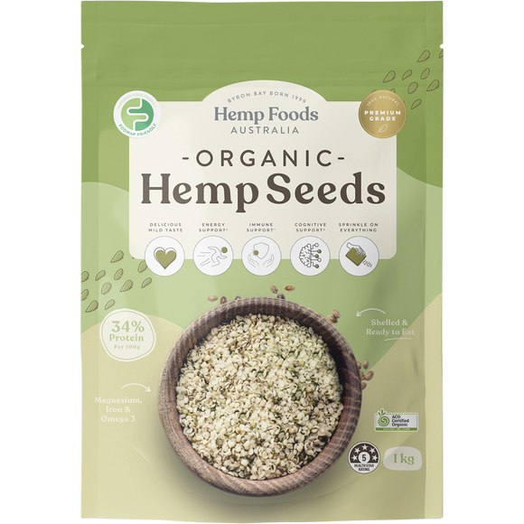 Hemp Foods Australia Organic Hemp Seeds Hulled 1kg