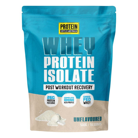 Protein Supplies Australia WPI Whey Protein Isolate Unflavoured 500g - front