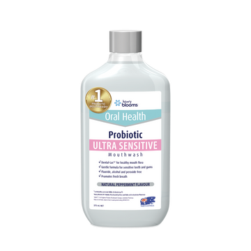 Henry Blooms Oral Health Probiotic Mouthwash Ultra Sensitive Peppermint 375ml
