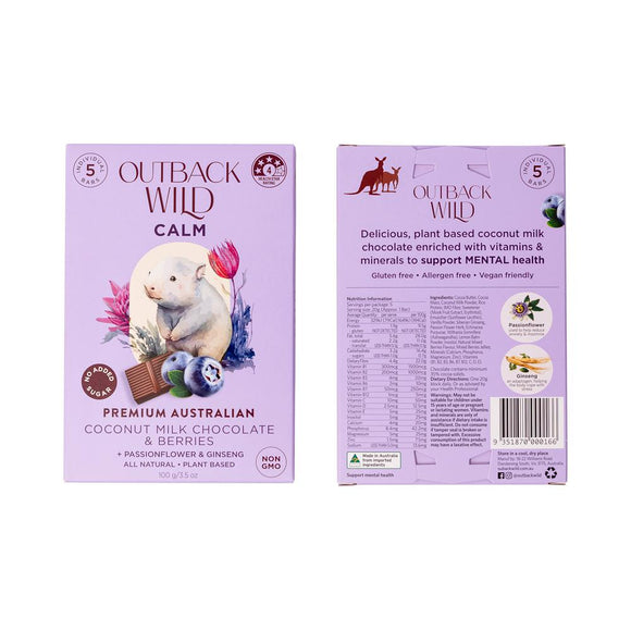 Outback Wild Calm Coconut Milk Chocolate & Berries 20g x 5pk