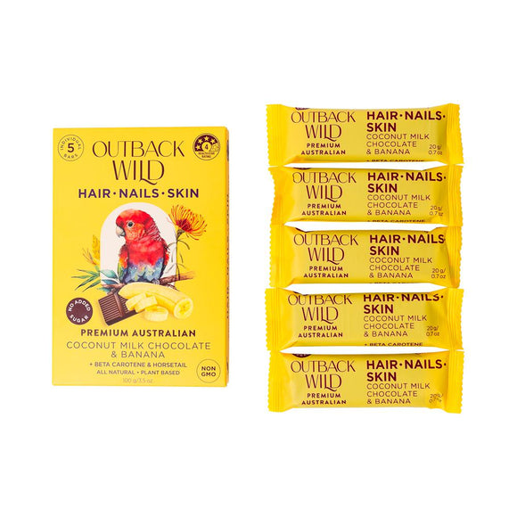 Outback Wild Hair Skin Nails Coconut Milk Chocolate & Banana 20g x 5pk