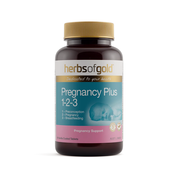 Herbs of Gold Pregnancy Plus 1-2-3 60 Tablets - front