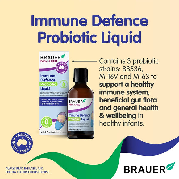 Brauer Baby & Child Immune Defence Probiotic Liquid Oral Liquid 45ml