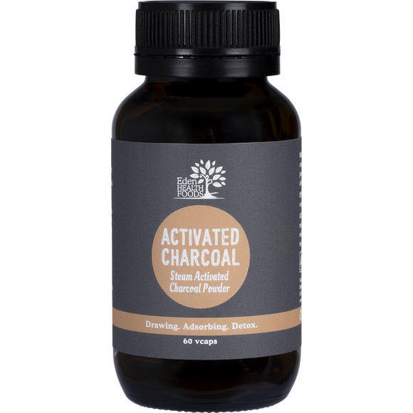 Eden Healthfoods Activated Charcoal Steam Activated Charcoal Powder 60 Caps