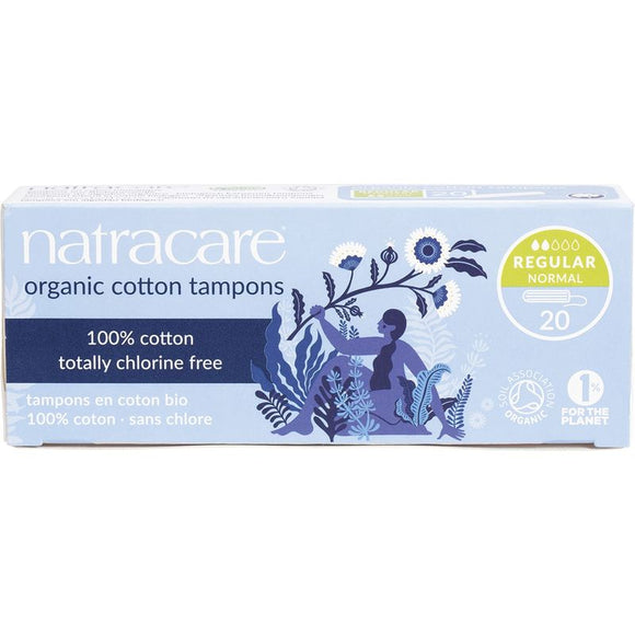 Natracare Organic Cotton Tampons Regular 20pk - front