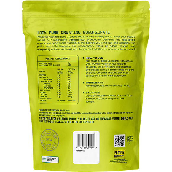 Protein Supplies Australia Creatine Monohydrate Pure 500g