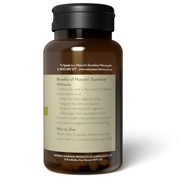 Nature's Sunshine Withania (Ashwagandha) 355mg 100 Capsules
