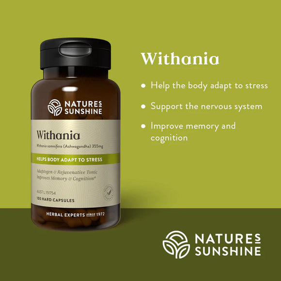 Nature's Sunshine Withania (Ashwagandha) 355mg 100 Capsules