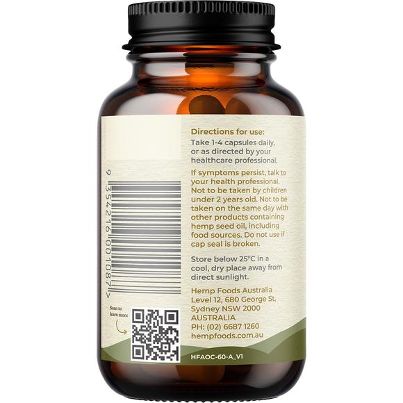 Hemp Foods Australia Plant-Based Omega Hemp Gold® Seed Oil 1000mg 60 Caps