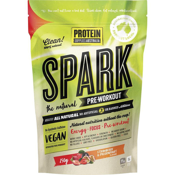Protein Supplies Australia Spark Natural Pre-Workout Strawberry Passionfruit 250g