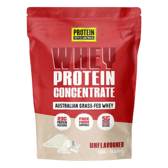 Protein Supplies Australia WPC Whey Protein Concentrate Unflavoured 500g - front