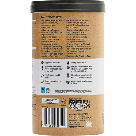 Amazonia Raw Protein Isolate Natural Unflavoured 500g