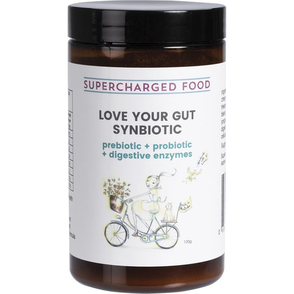 SUPERCHARGED FOOD Love Your Gut Synbiotic Powder Pre/Probiotic 120g