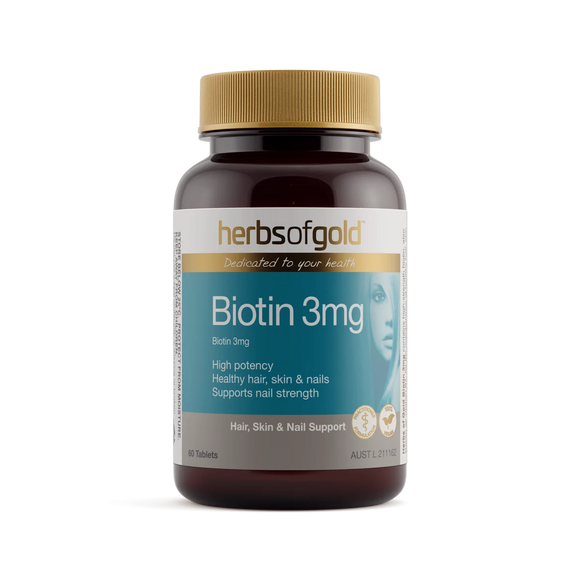 Herbs of Gold Biotin 3mg 60 tablets bottle front