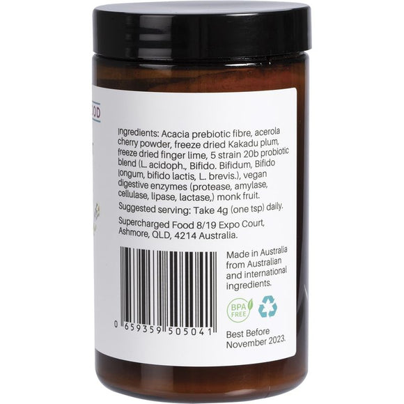 SUPERCHARGED FOOD Love Your Gut Synbiotic Powder Pre/Probiotic 120g