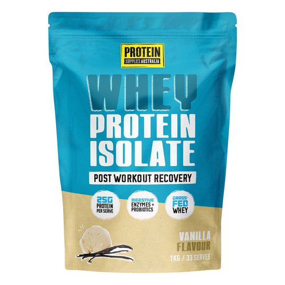 Protein Supplies Australia WPI Whey Protein Isolate Vanilla 1kg - front