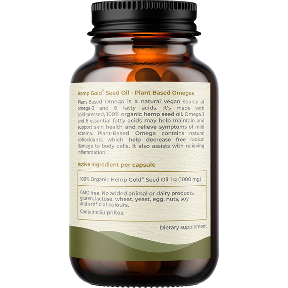 Hemp Foods Australia Plant-Based Omega Hemp Gold® Seed Oil 1000mg 60 Caps