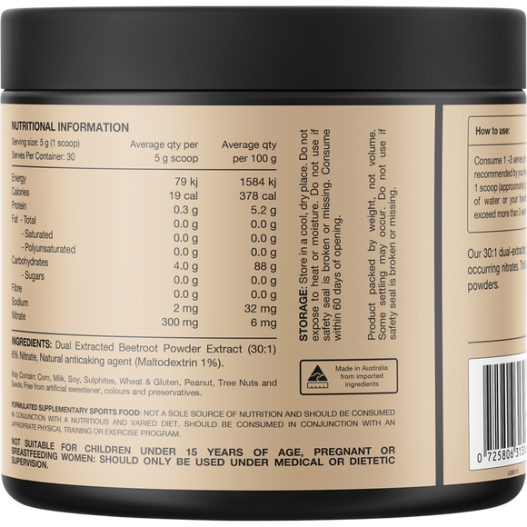 SWITCH NUTRITION Beetroot Triple Strength 6% Nitrate 30:1 Dual Extract 150g
