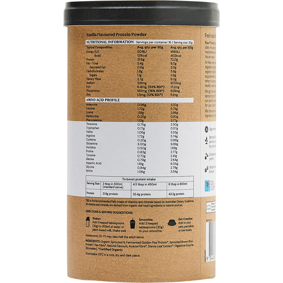 Amazonia Raw Protein Isolate Vanilla 500g