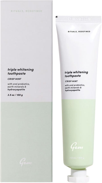 GEM Toothpaste Triple Whitening Crisp Mint 110g