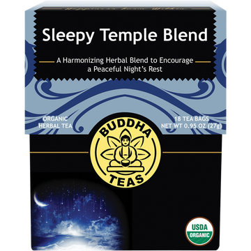 Buddha Teas Organic Sleepy Temple Blend Herbal Tea 18 Tea Bags